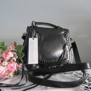 NWT Rebecca Minkoff Black Leather Saddle Bag Purse